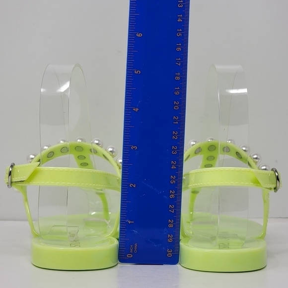 Stuart Weitzman Pearl Crystal Jelly Green Sandals Women's Size 6B New - Picture 7 of 9